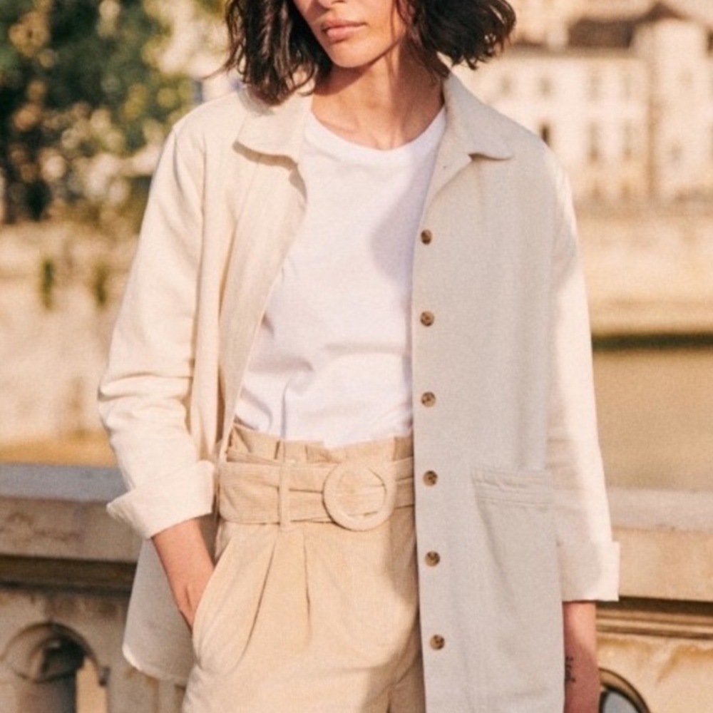 Sezane Cream Utility Jacket
